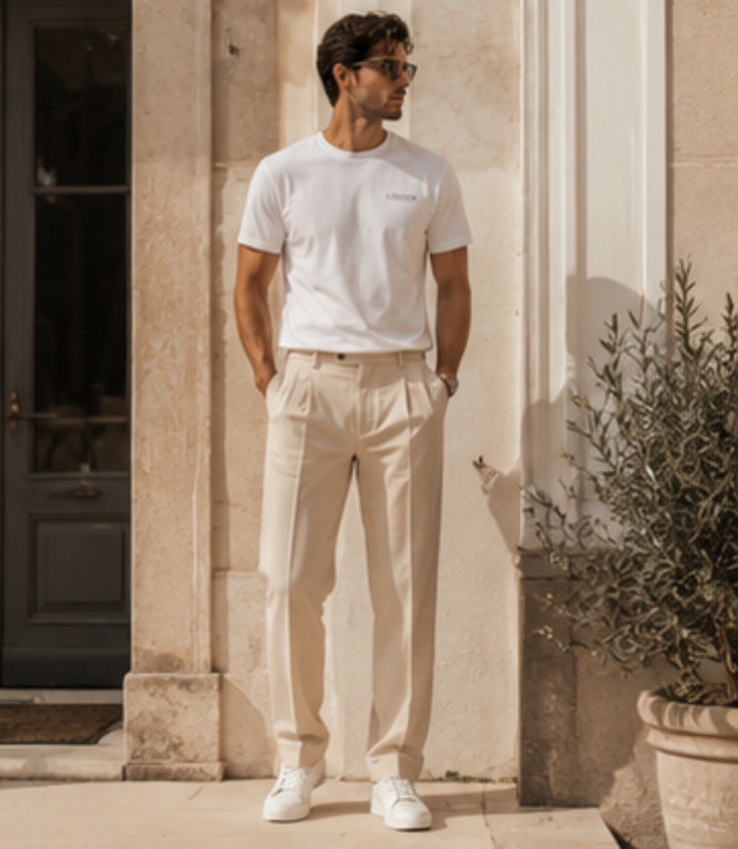 AUREON Tailored Trousers – Sand Beige