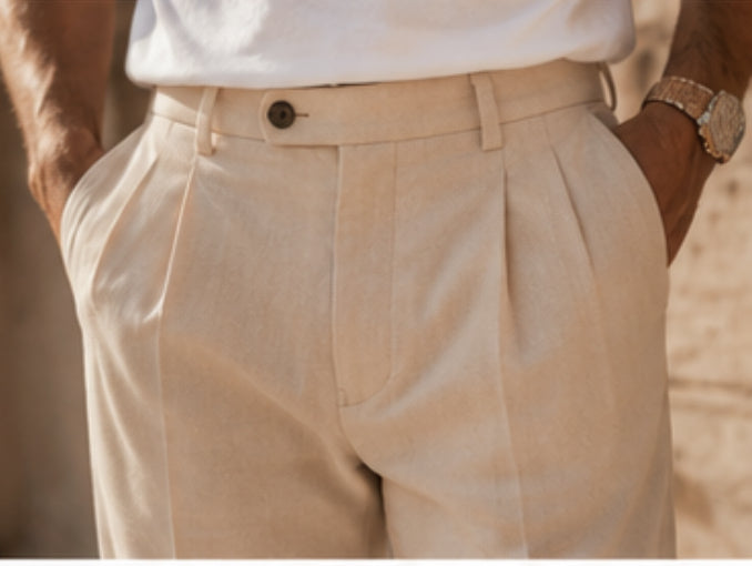 AUREON Tailored Trousers – Sand Beige