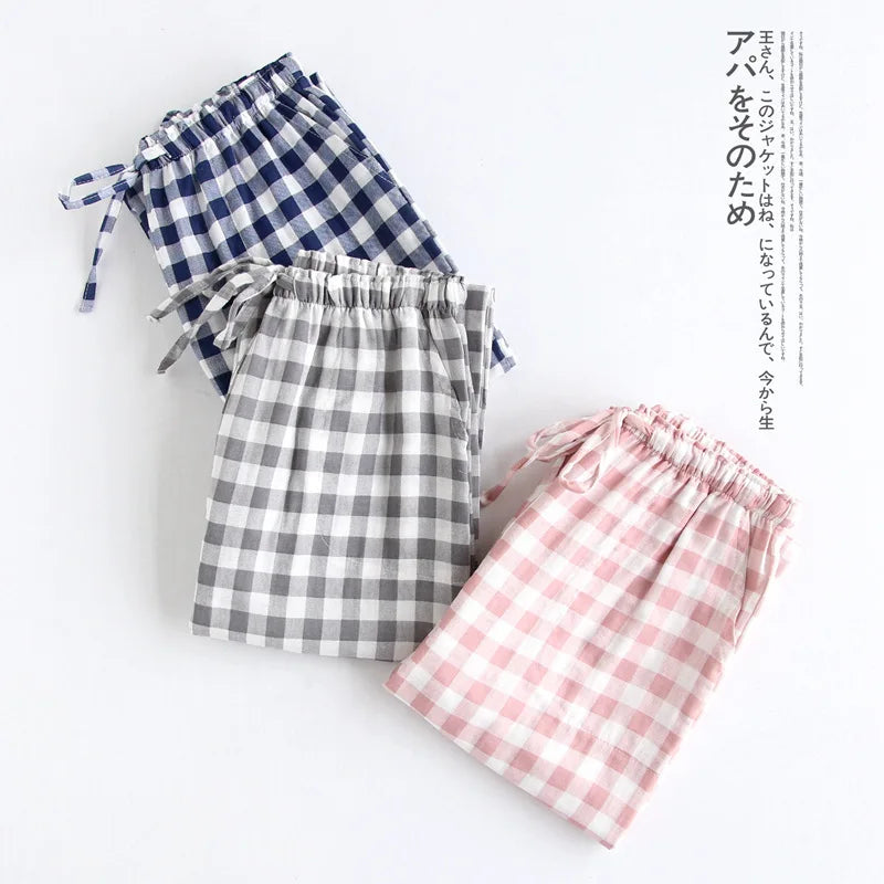 Spring Couples Cotton Gauze Sleep Pants